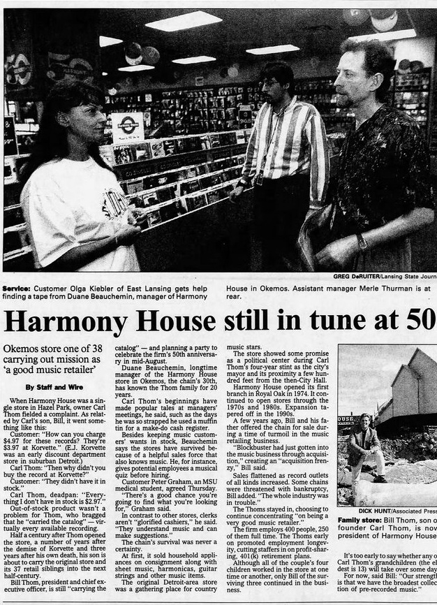 Harmony House Records and Tapes - Jul 25 1997 Article With Diff Photos (newer photo)